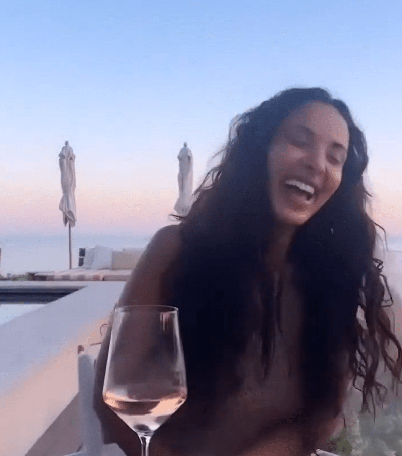 She seemed to be in good spirits on her trip