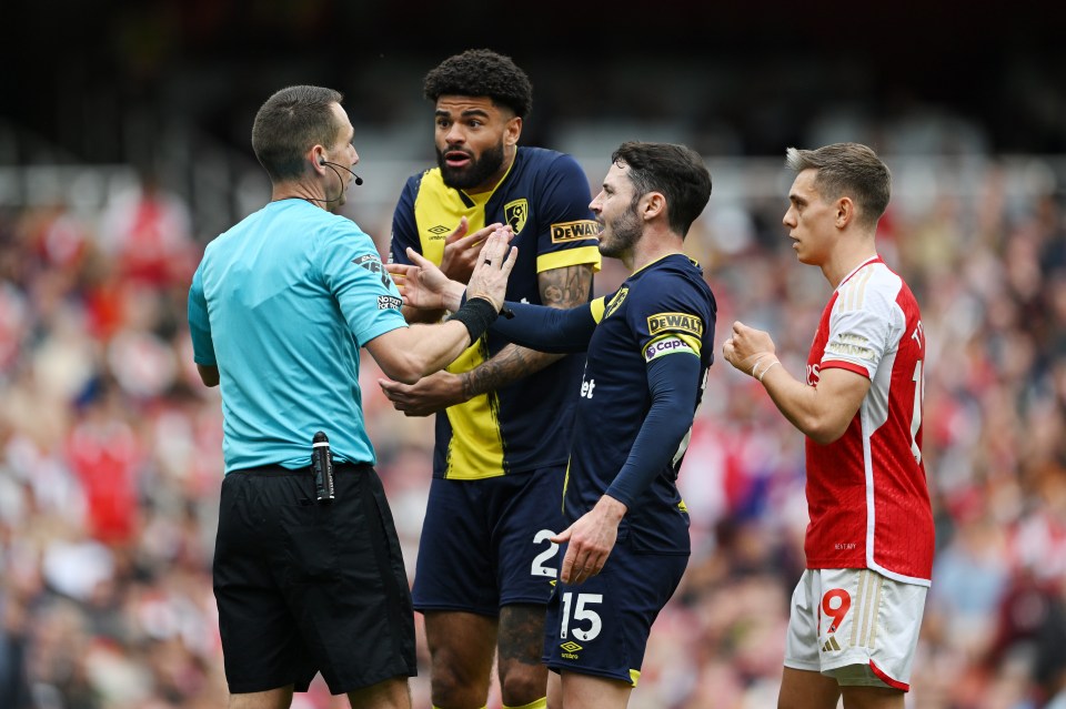 Bournemouth were unhappy about their disallowed goal in the second half