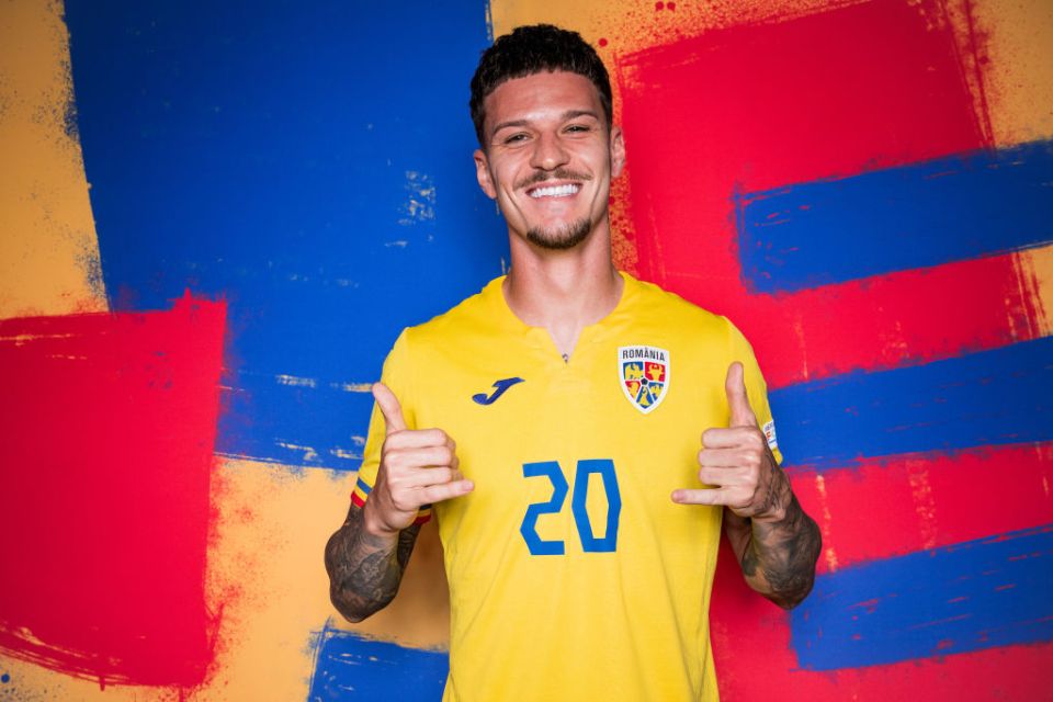 WUERZBURG, GERMANY - JUNE 11: Dennis Man of Romania poses for a portrait during the Romania Portrait session ahead of the UEFA EURO 2024 Germany on June 11, 2024 in Wuerzburg, Germany. (Photo by Sebastian Widmann - UEFA/UEFA via Getty Images)