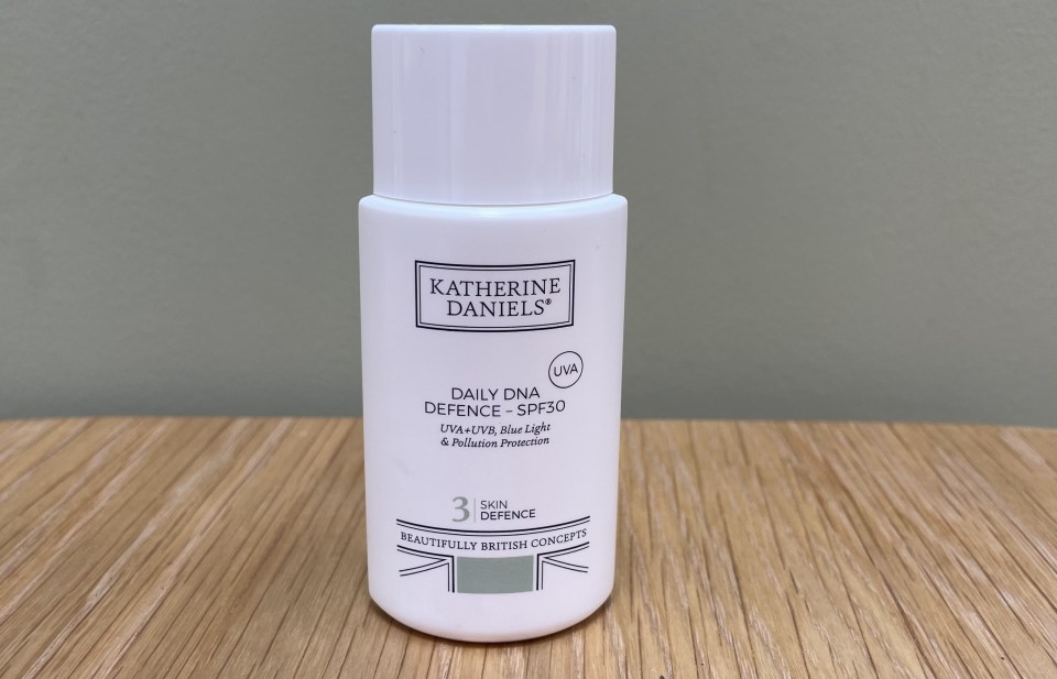 Katherine Daniels Daily DNA Defence SPF30 sunscreen.