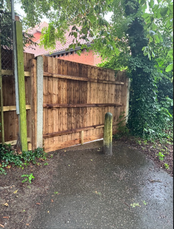 The fence that suddenly appeared to the consternation of locals