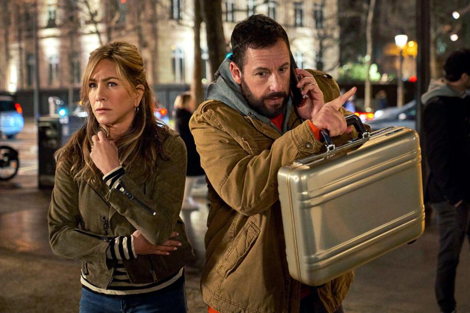 Adam Sandler and Jennifer Aniston in Murder Mystery 2