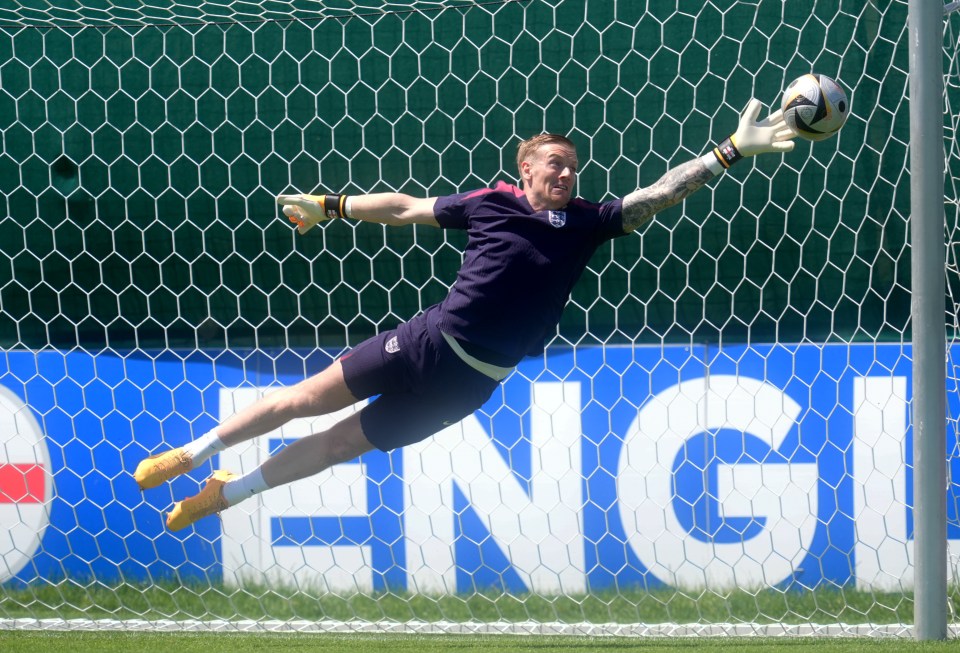 Jordan Pickford was in top form in training