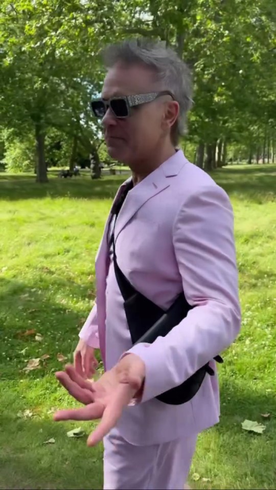 Robbie said: 'I walked through Hyde Park dressed in pink with diamante sunglasses and nobody recognised me'
