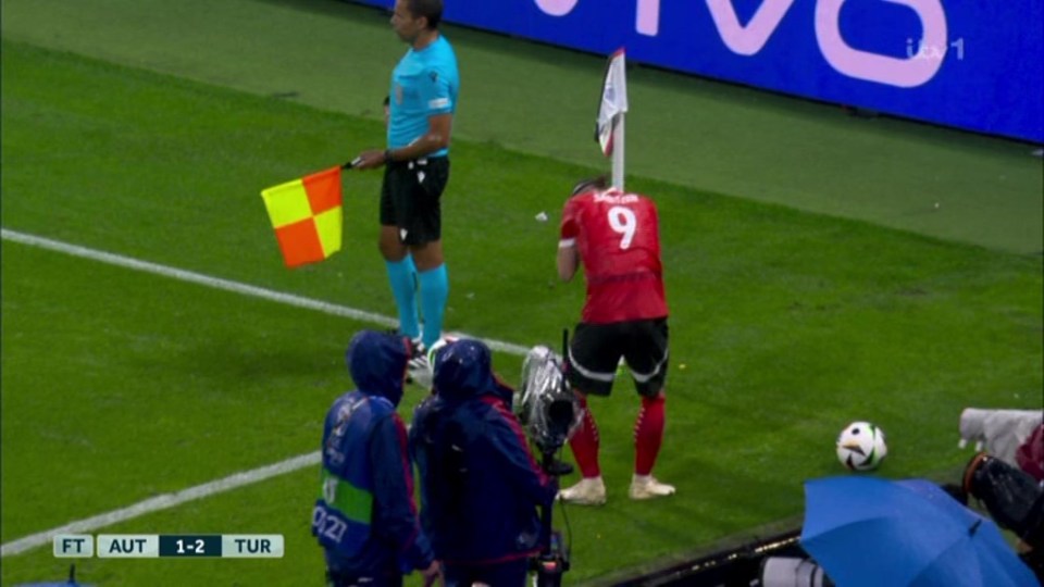 The Austrian captain was preparing to take a corner kick