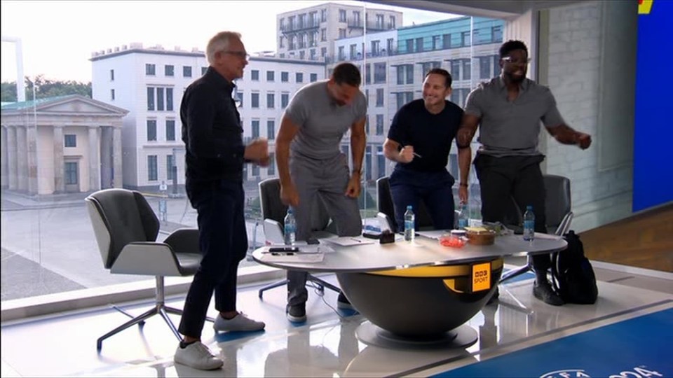 The BBC presenters celebrating