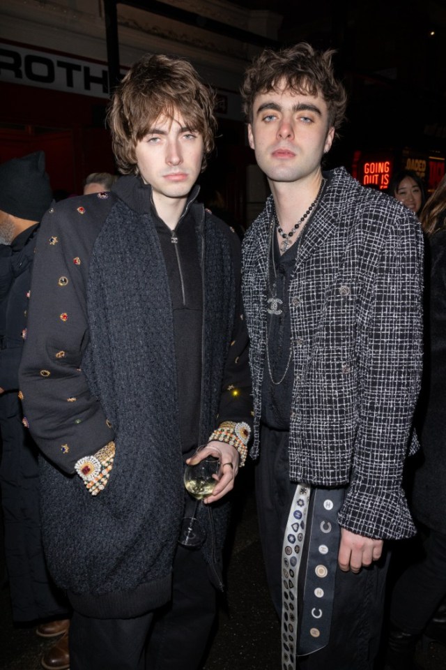 Gene Gallagher and Lennon Gallagher at Chanel Metiers d'Art 2023/2024 held on December 7, 2023 in Manchester, England. (Photo by Adam Duke/WWD via Getty Images)