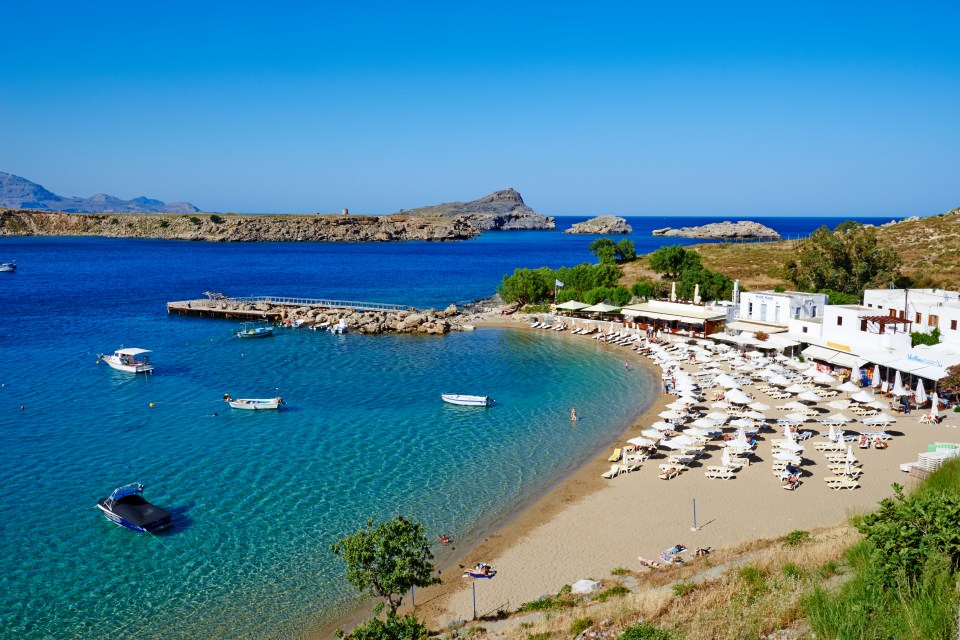 Greece, Dodecanese archipelago, Rhodes island, Lindos beach