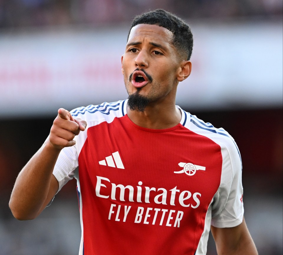 a soccer player wearing a red emirates fly better jersey