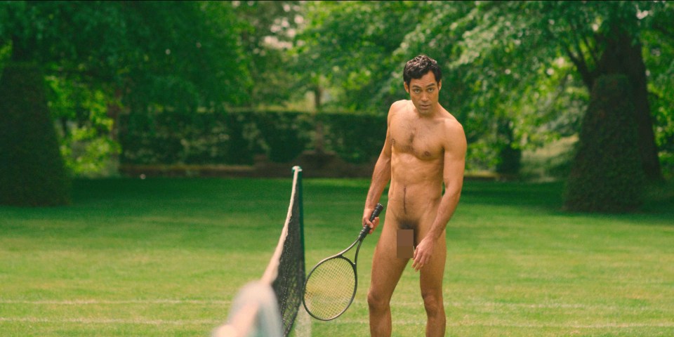 Alex Hassell's character Rupert Campbell Black likewise strips bare
