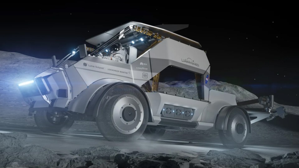 a futuristic vehicle with the word lander on it