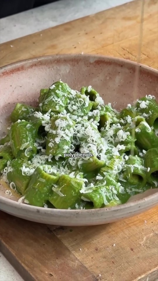 a close up of a plate of food that says polyphenols