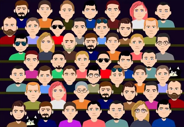 How long does it take you to spot the smiling face in the crowd?