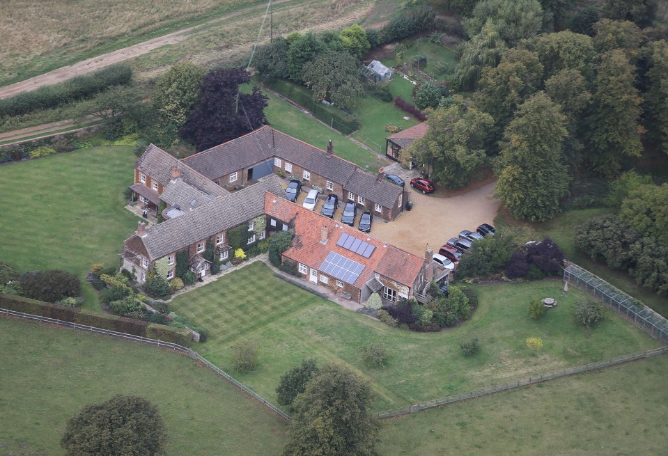 Aerial view of Wood Farm on the Sandringham Estate.
