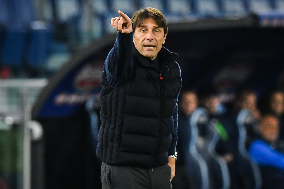 Antonio Conte, Napoli manager, coaching during a match.