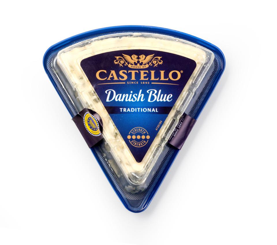Package of Castello Danish Blue cheese.