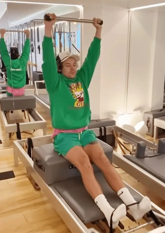 Harry Styles doing Pilates.