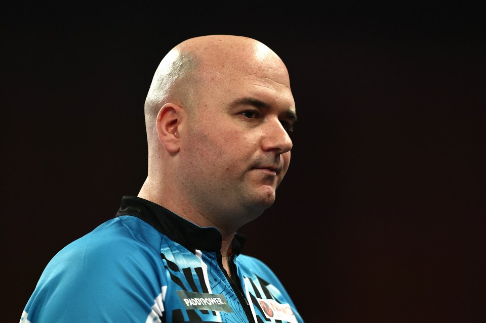 Rob Cross of England at the 2024/25 Paddy Power World Darts Championship.