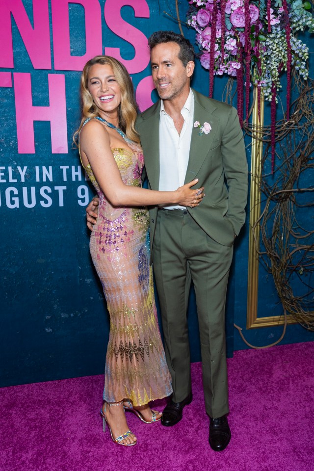 Blake Lively and Ryan Reynolds at the "It Ends With Us" premiere.