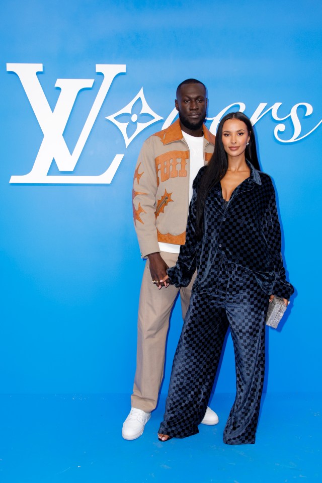 Stormzy and Maya Jama at the Louis Vuitton Menswear Spring/Summer 2025 show.