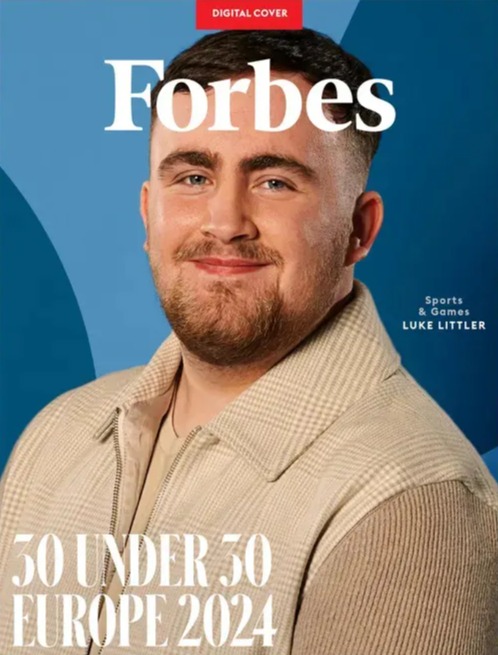 Forbes 30 Under 30 Europe 2024 cover featuring Luke Littler.