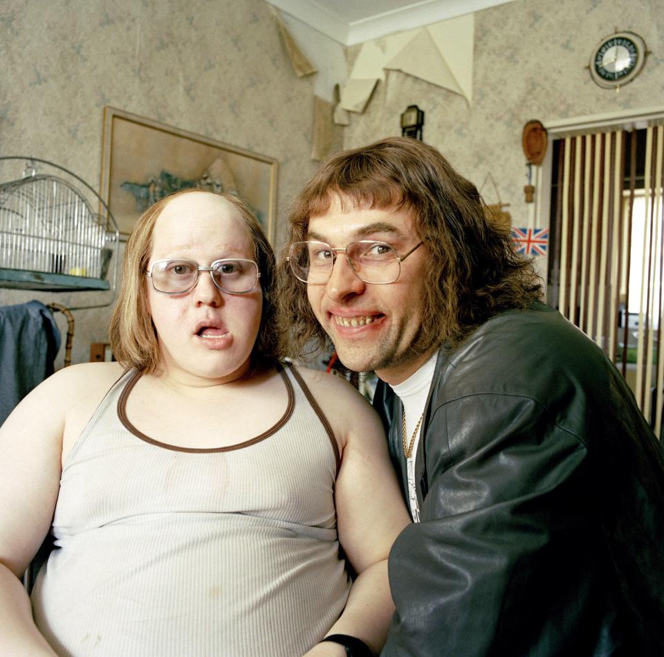 Photo of Matt Lucas and David Walliams as Lou and Andy from Little Britain.