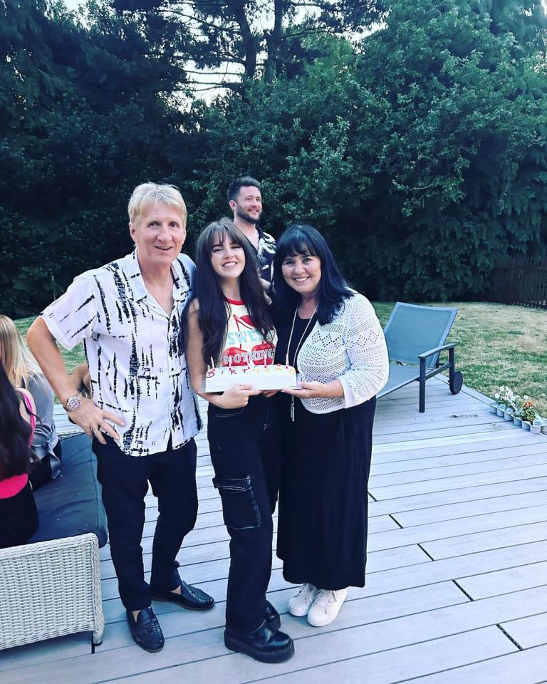 Coleen Nolan with her daughter and Ray Fensome.