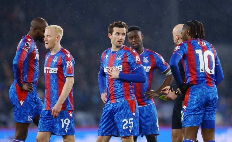 Crystal Palace soccer players on the field.