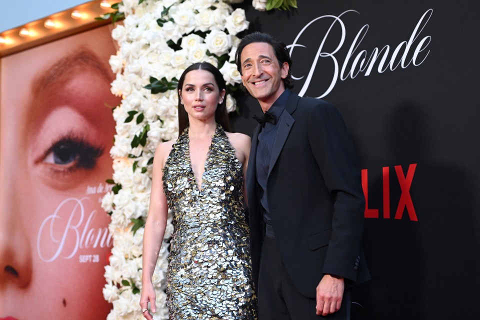 Ana de Armas and Adrien Brody at the Blonde premiere.