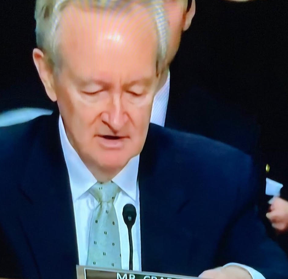 Close-up of Mr. Craddick speaking at a hearing.