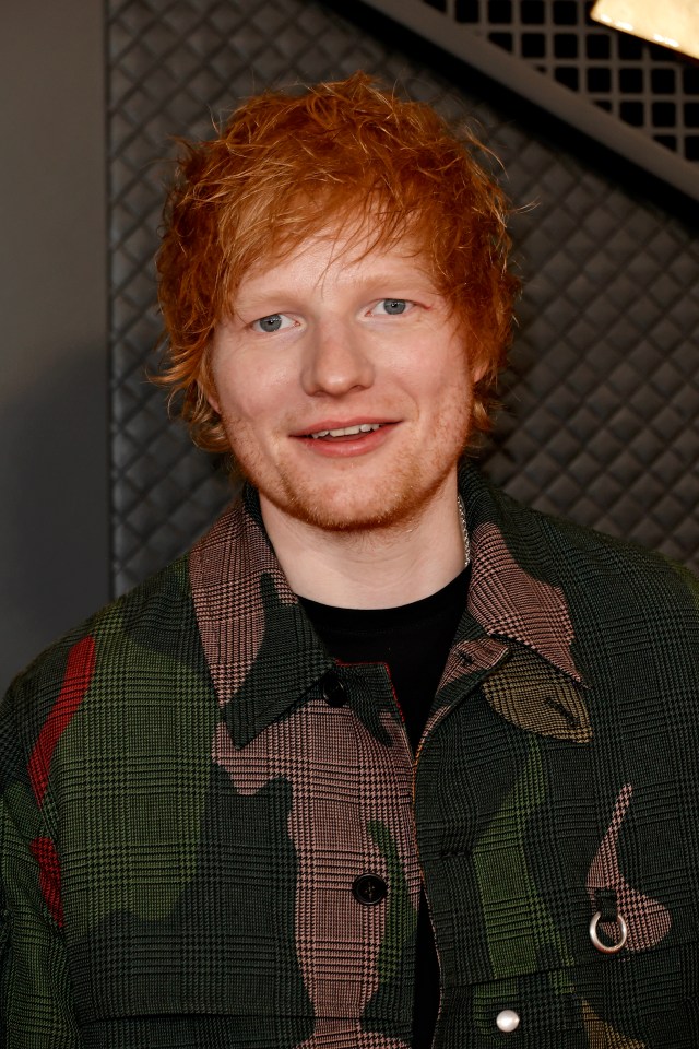 Ed Sheeran at the 66th Grammy Awards.