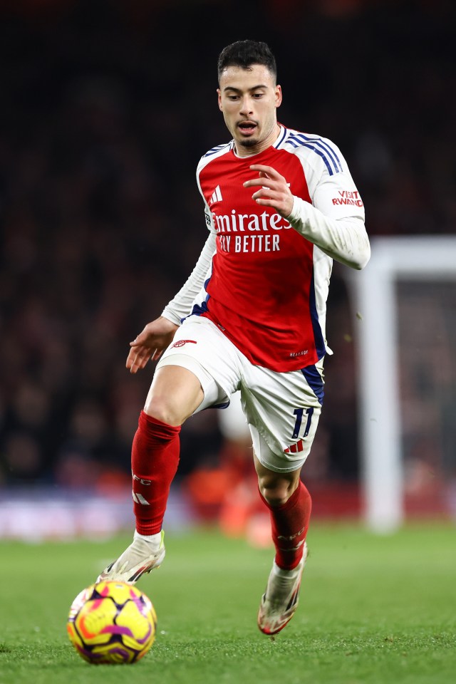 Gabriel Martinelli of Arsenal in a Premier League match.