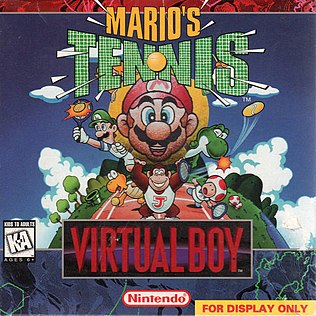 Mario's Tennis Virtual Boy game box art.