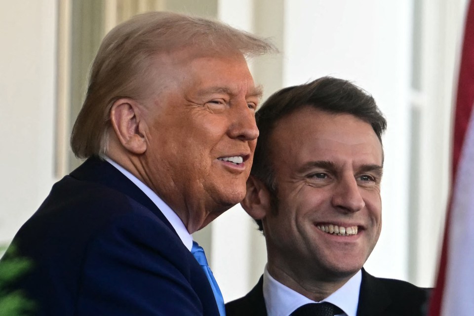 Donald Trump and Emmanuel Macron at the White House.