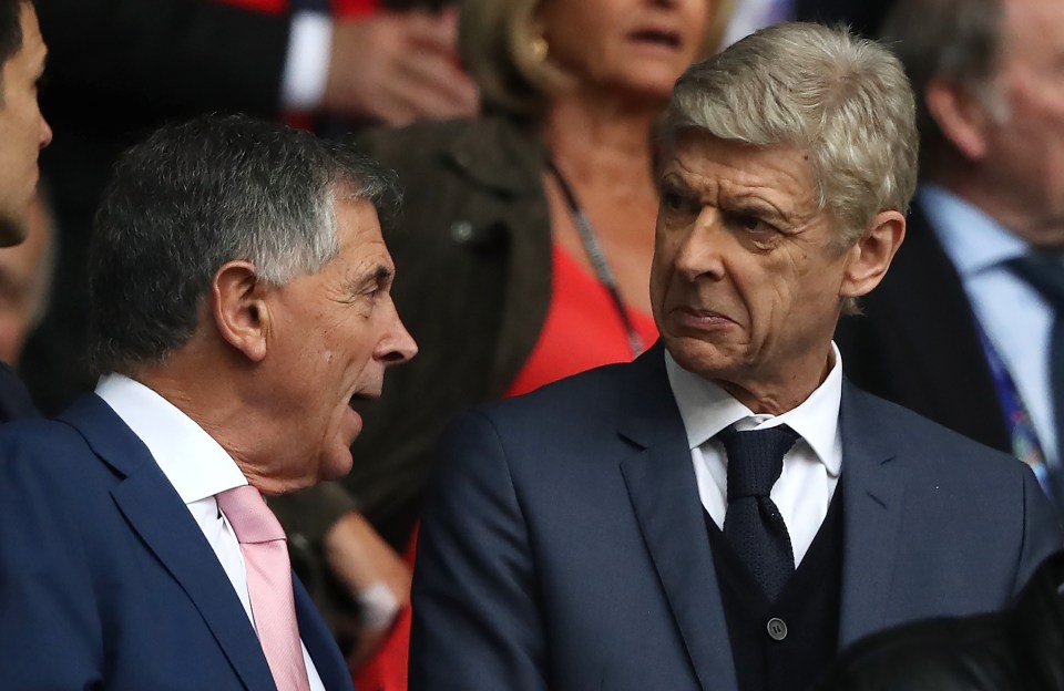 Arsene Wenger and David Dein at a UEFA EURO 2016 match.