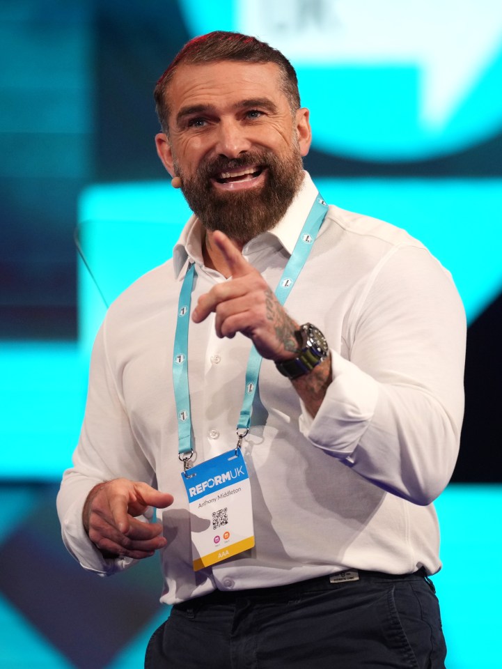Ant Middleton speaking at the Reform Party conference.