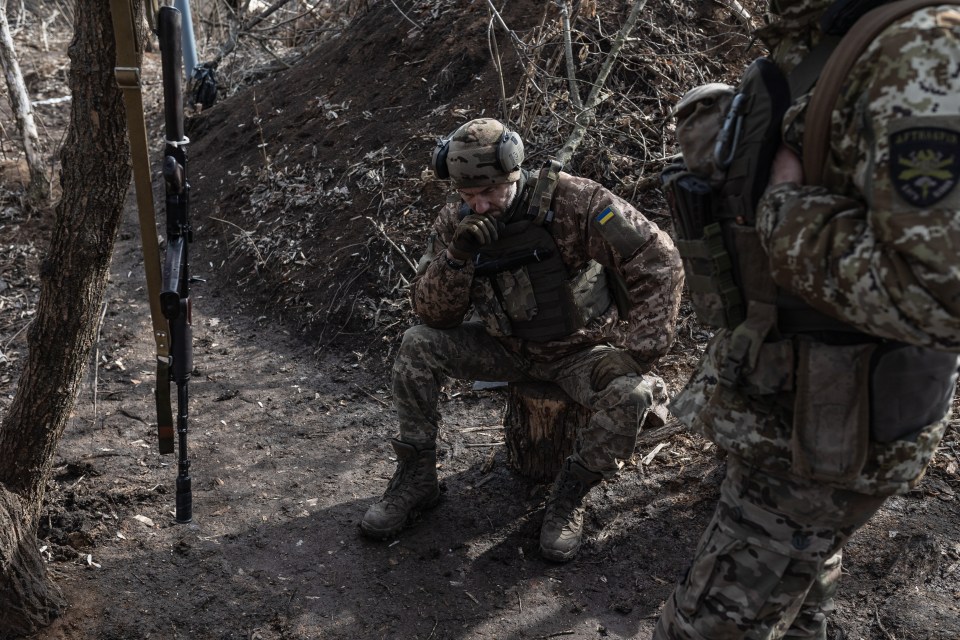 DONETSK OBLAST, UKRAINE - 5 MARCH: Ukrainian soldier awaits orders at his artillery position, in the direction of Niu York, Ukraine as Russia-Ukraine war continues on March 05, 2025. (Photo by Diego Herrera Carcedo/Anadolu via Getty Images)