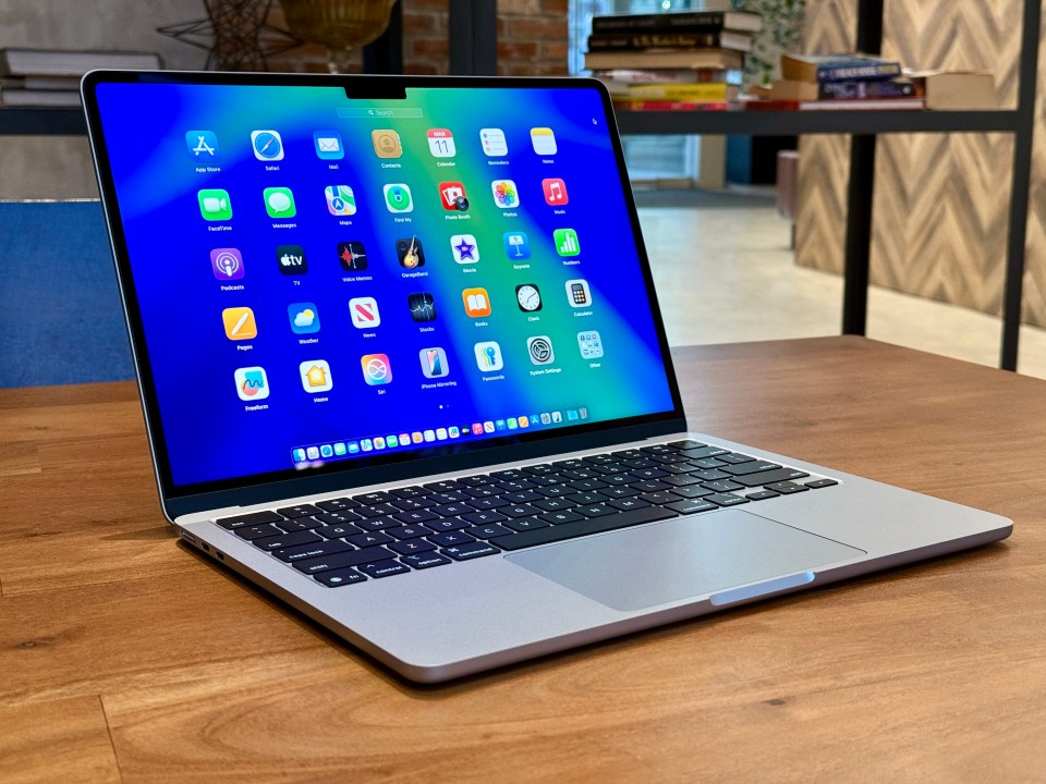 MacBook Air displaying its home screen.