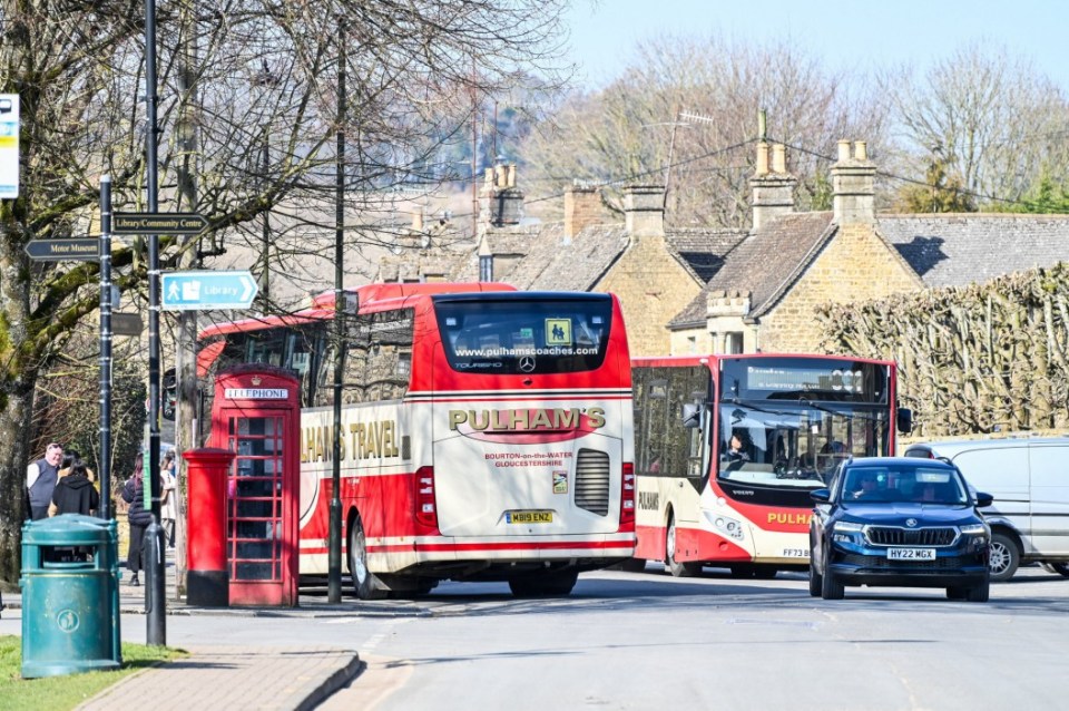 FILE PHOTO - The Cotswold village of Bourton-on-the-Water. March 7 2025. Photo released March 28 2025. Coach operators say they will no longer visit a Cotswolds village - as parking plans have made it 'unsafe.'Officials in Bourton-on-the-Water in Gloucestershire want to tackle ongoing issues involving the huge number of vehicles bringing visitors in for the day.Figures show in one year alone 238,000 people visited the 'Venice Of The Cotswold' by coach or large minibus.Residents say they can't park as there are too many buses but businesses say a bus ban would hit trade and and turn the picture postcard village into a "ghost-town".