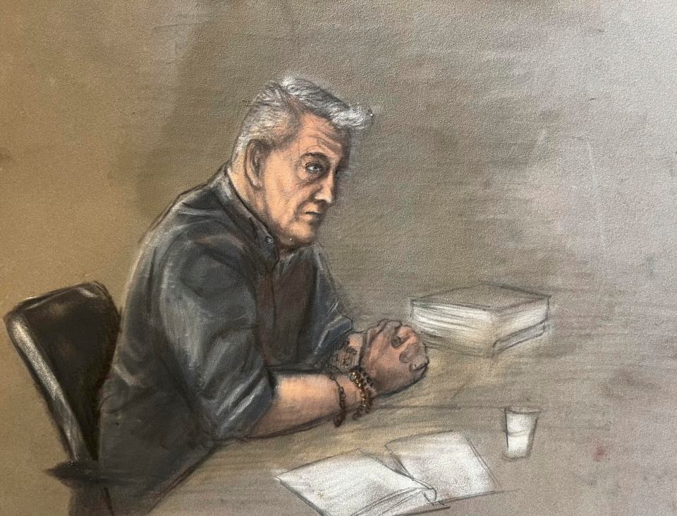 Courtroom sketch of Gjert Ingebrigtsen.