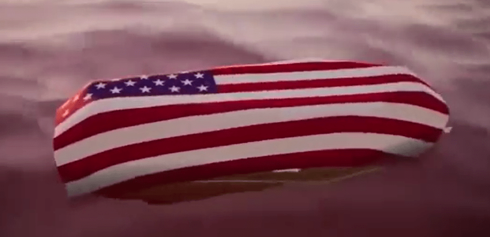 Folded American flag.