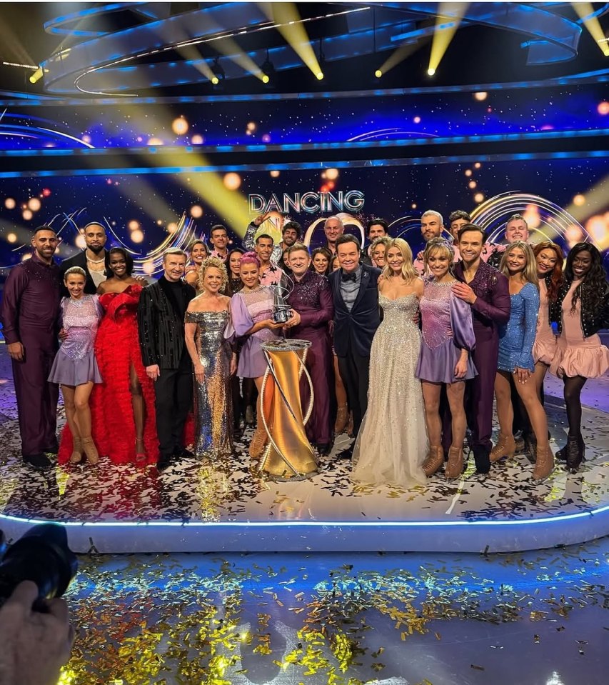 Group photo of the Dancing on Ice cast and crew.