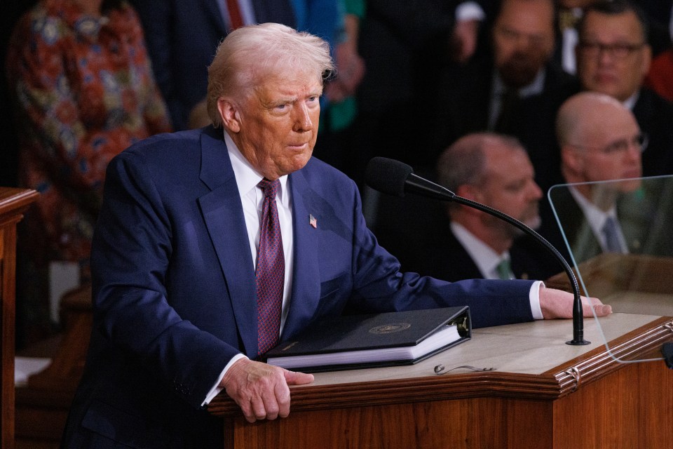 President Donald Trump speaking at a joint session of Congress.