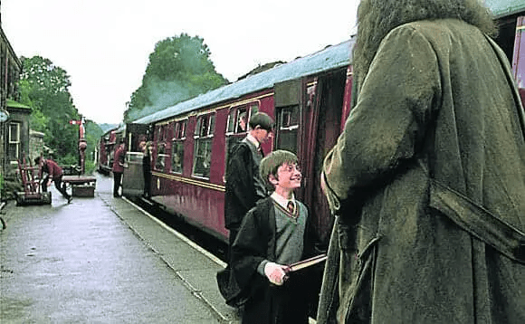 Hogsmeade Station scene from the Harry Potter films.