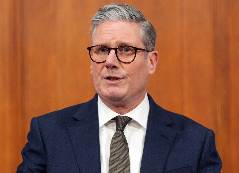 Sir Keir Starmer at a press conference.