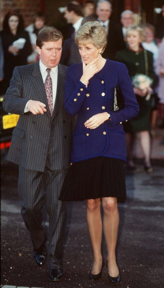 Princess Diana and her bodyguard, Ken Wharfe, in Oxford.