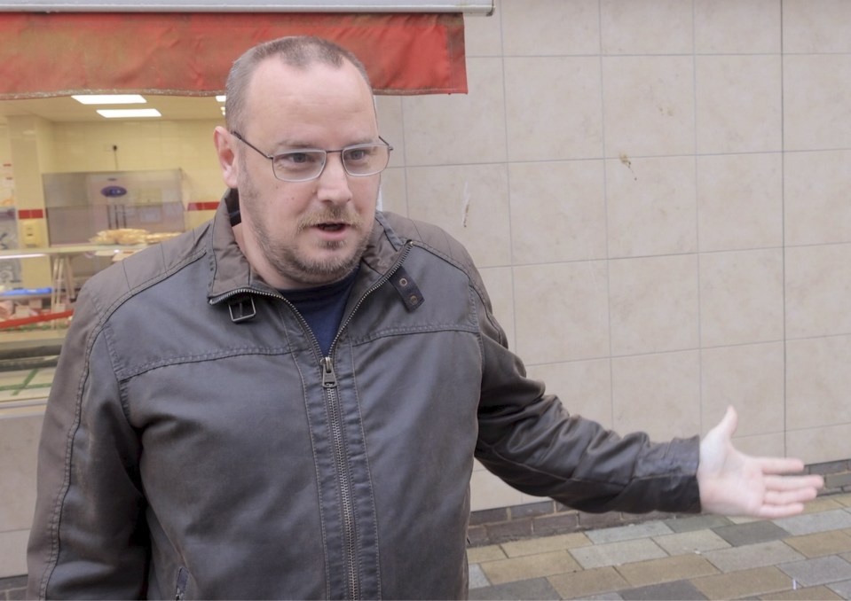 A man in Blyth, Northumberland, expressing his dissatisfaction with the Labour government.