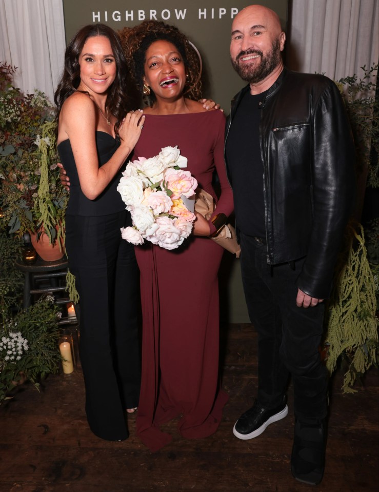 Meghan Markle, Kadi Lee, and Serge Normant at a Highbrow Hippie launch event.
