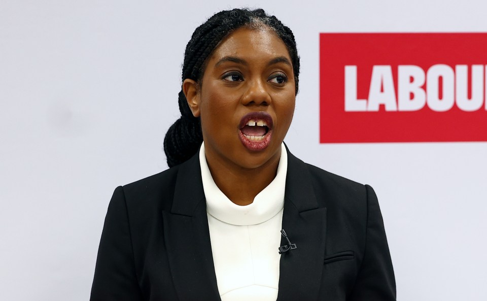 Kemi Badenoch speaking at a press conference about Labour's Jobs Tax.