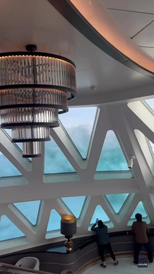 Ocean view from a cruise ship's interior.